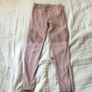 pink moto pants